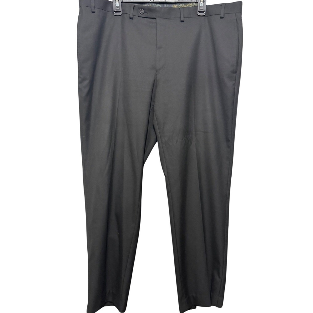 Lauren Ralph Lauren Mens Dress Pants Black 42W 30L Flat Front Trousers